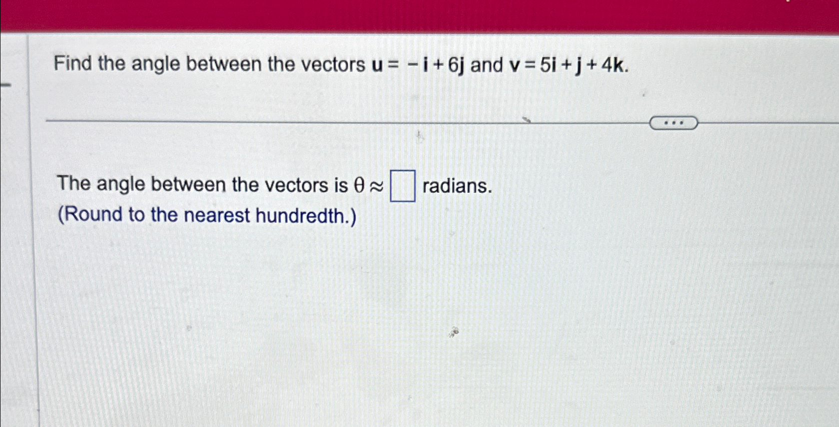 Solved Find the angle between the vectors u=-i+6j ﻿and | Chegg.com