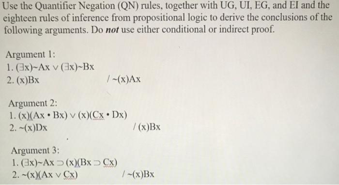 Solved Use the Quantifier Negation (QN) rules, together with | Chegg.com