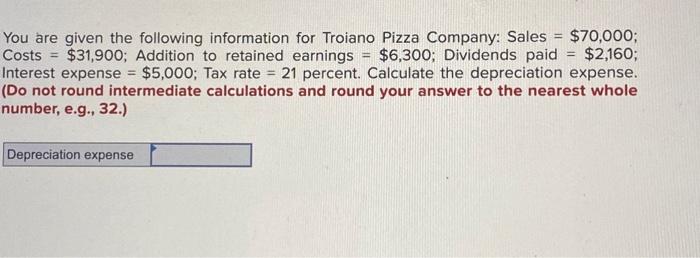 Solved You are given the following information for Troiano | Chegg.com
