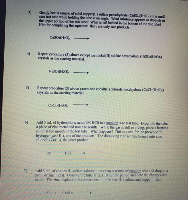 Solved Chemistry 110 Laboratory Representing Chemical | Chegg.com