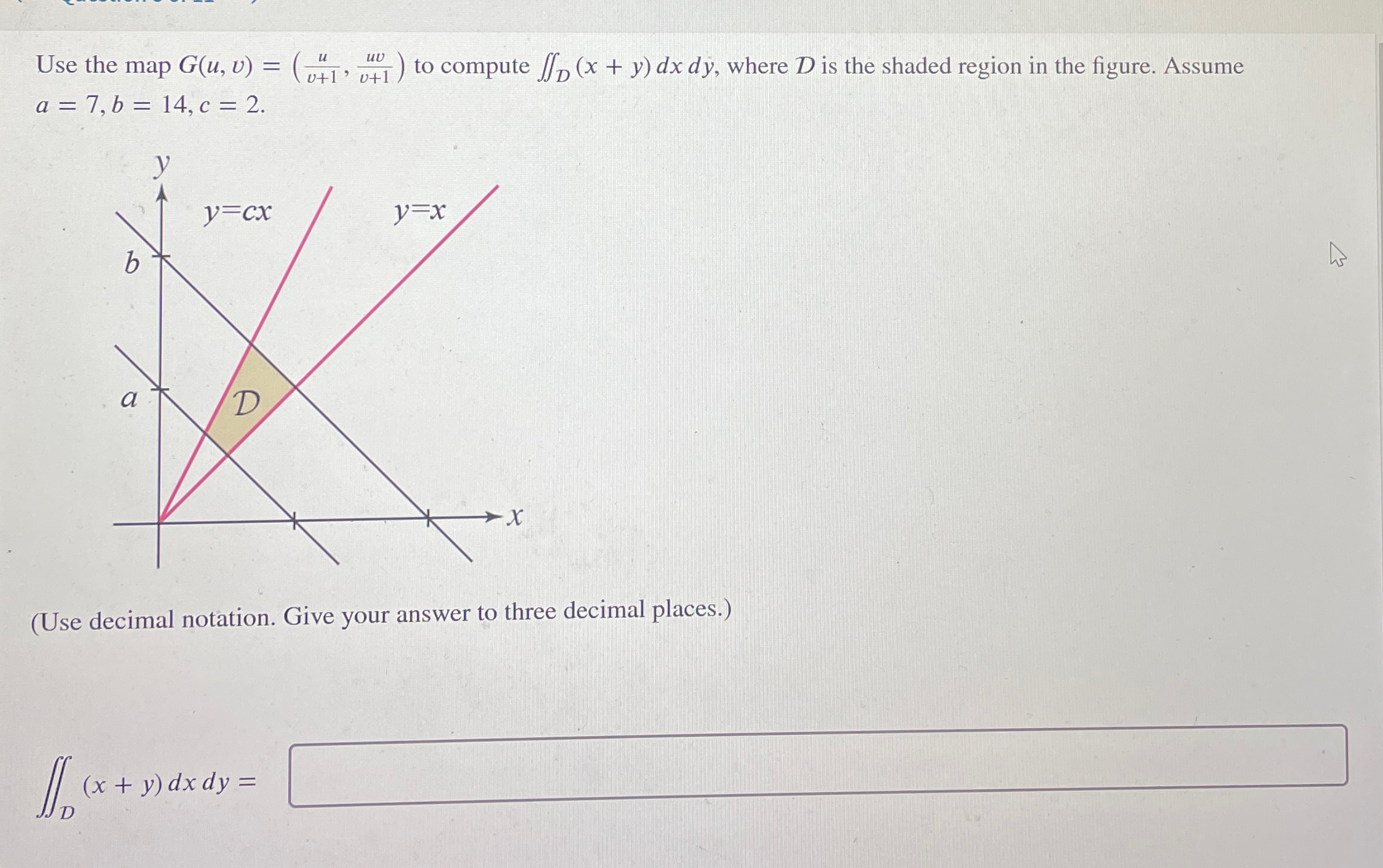 Solved Use the map G(u,v)=(uv+1,uvv+1) ﻿to compute | Chegg.com