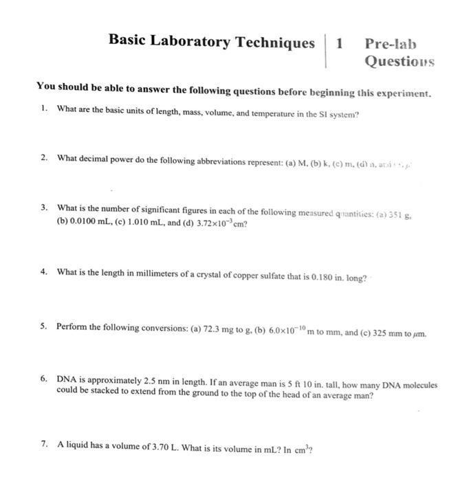 laboratory assignment laboratory techniques answers