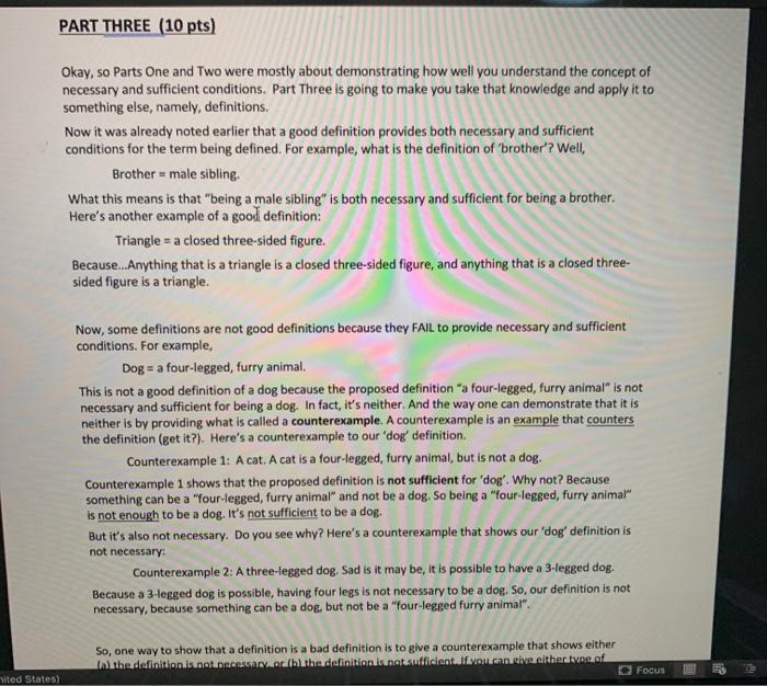 Solved PART THREE (10 pts) Okay, so Parts One and Two were | Chegg.com