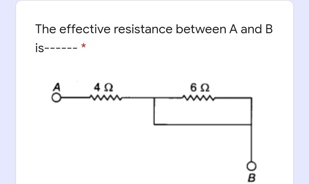 Solved The Effective Resistance Between A And B * Is------ | Chegg.com