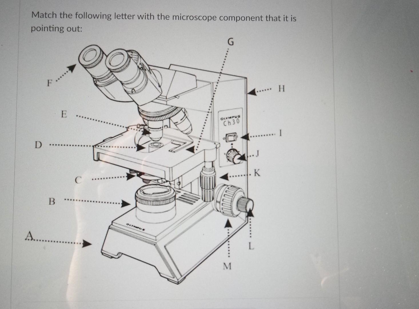 Solved Match the following letter with the microscope | Chegg.com