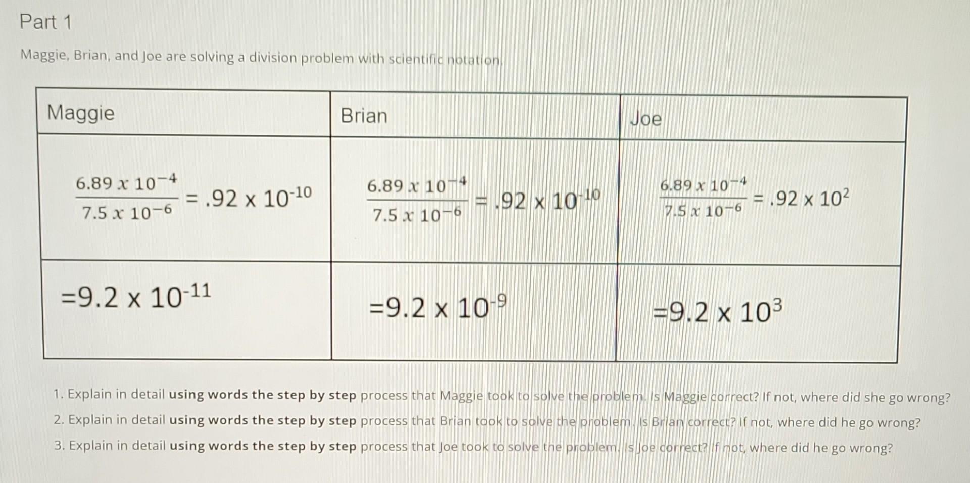 Solved maggie brian and joe are solving a division problem chegg