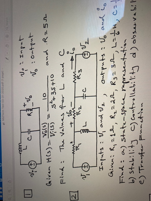 Solved Mid Term Test 03 31 Pdf 1 Page Coro Jo A In Chegg Com