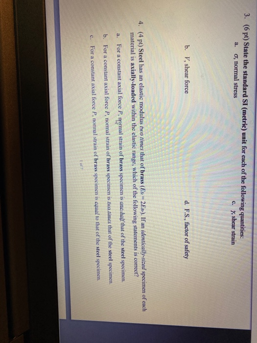 Solved 3 6 Pt State The Standard Si Metric Unit For Chegg Solved 3 6 Pt State The Standard Si Metric Unit For Chegg