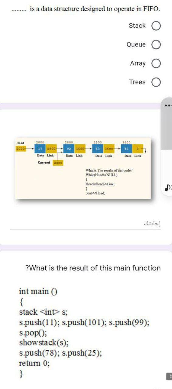 Is A Data Structure Designed To Operate In Fifo Chegg Com