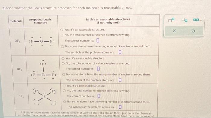 Solved Decide whether the Lewis structure proposed for each | Chegg.com