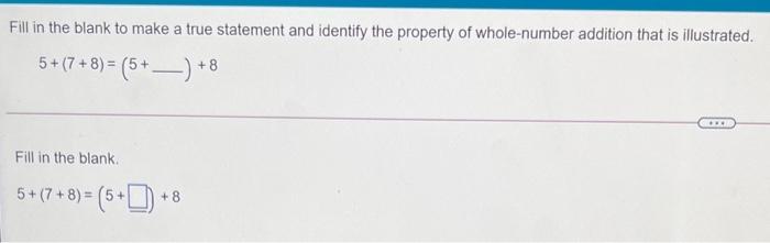 Solved Fill in the blank to make a true statement and | Chegg.com