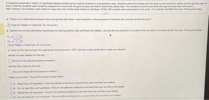 Solved A magazine presented a lesson in hypothesis testing | Chegg.com