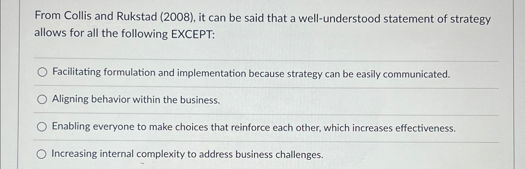Solved From Collis and Rukstad (2008), ﻿it can be said that | Chegg.com