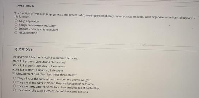 Solved QUESTIONS One function of liver cells is lipogenesis, | Chegg.com