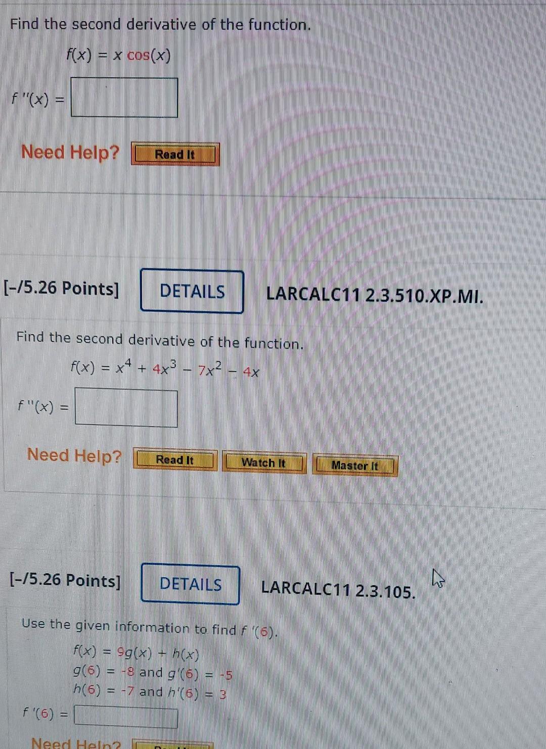 Solved Find the second derivative of the function. | Chegg.com