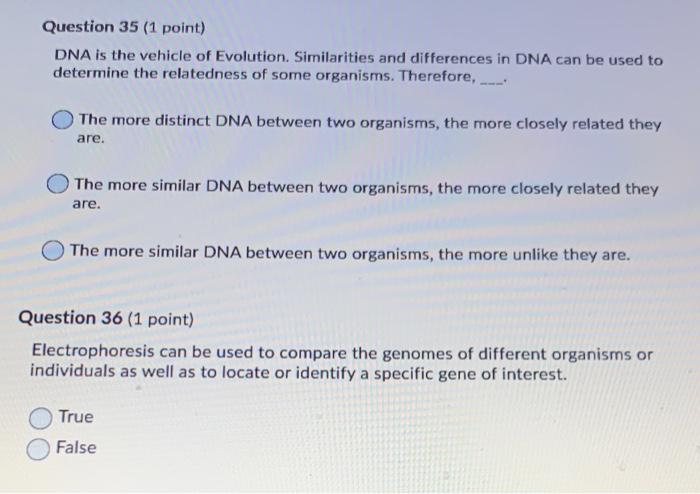Solved Question 35 (1 point) DNA is the vehicle of | Chegg.com