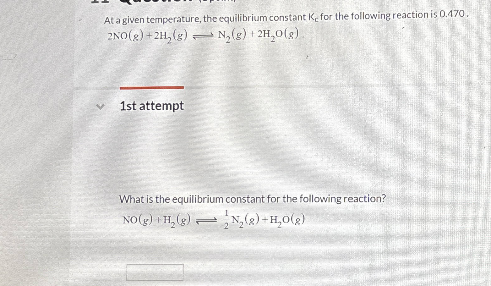 Solved At a given temperature, the equilibrium constant KC | Chegg.com
