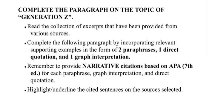COMPLETE THE PARAGRAPH ON THE TOPIC OF 