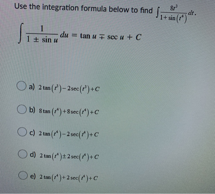 Solved Use The Integration Formula Below To Find 10 J 1 Chegg Com