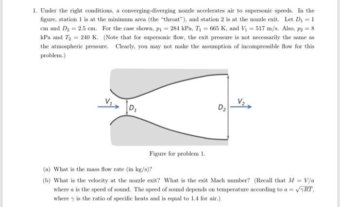 Solved 1. Under the right conditions, a converging-diverging