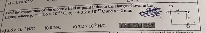 Solved Find the magnitude of the electric field at point P | Chegg.com