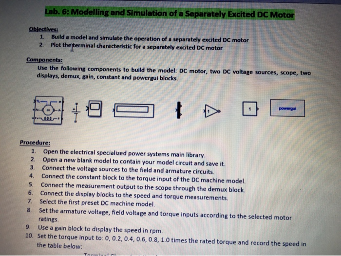 Solved Lab. 6: Modelling and Simulation of a Separately | Chegg.com