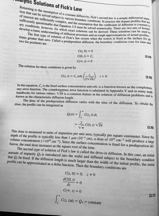 Solved 2. Fick's second law is in the form of a differential | Chegg.com