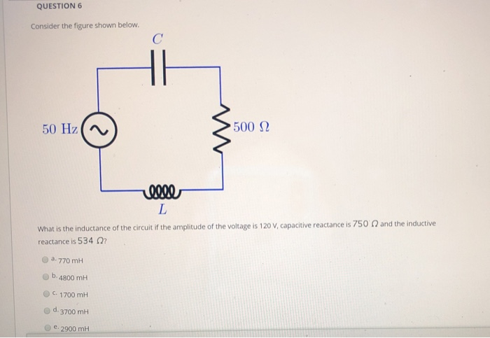 Solved QUESTION 6 Consider the figure shown below. 50 Hz 500 | Chegg.com