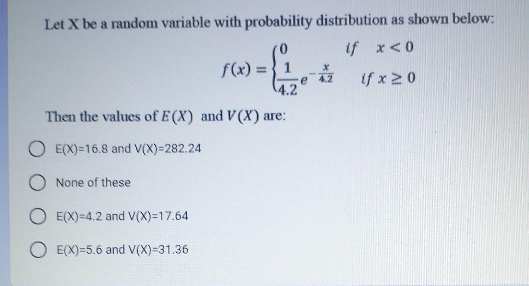Solved Let X be a random variable with probability | Chegg.com
