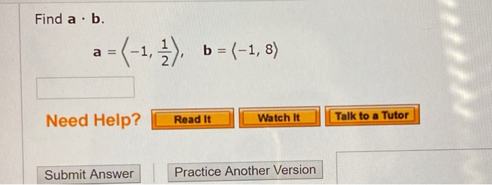 Solved Find A B. A =(-1, 1), B =(-1,8) Need Help? Read It | Chegg.com