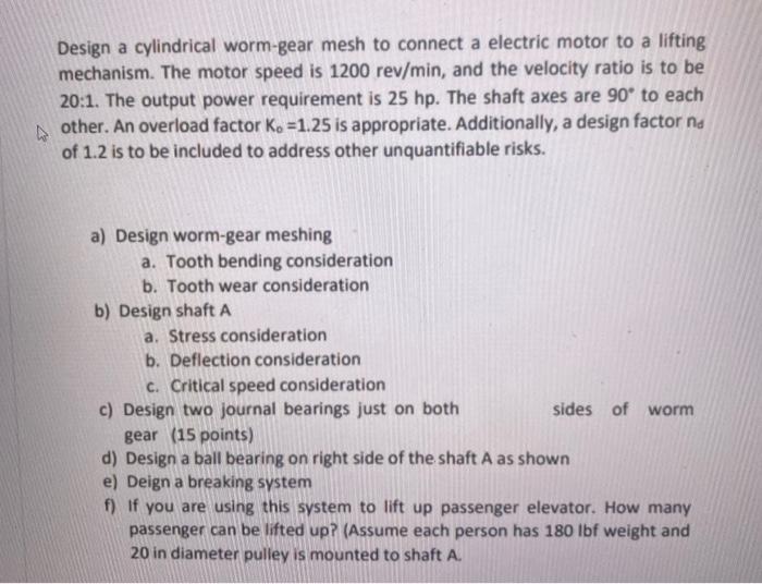 Design a cylindrical wormgear mesh to connect a