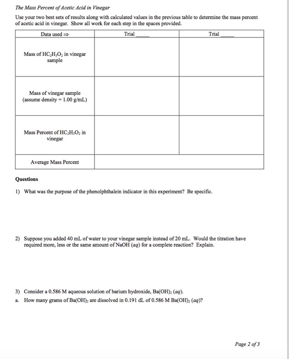 Solved Name: Chem 10, Section: Lab Partner: Experiment Date: | Chegg.com