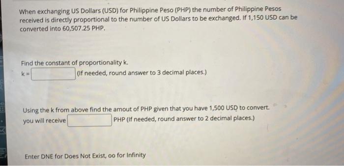 US Dollar To Philippine Peso in PHP 