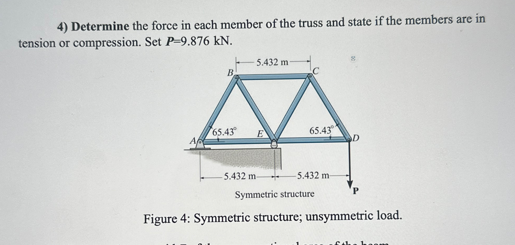 Solved Determine the force in each member of the truss and | Chegg.com