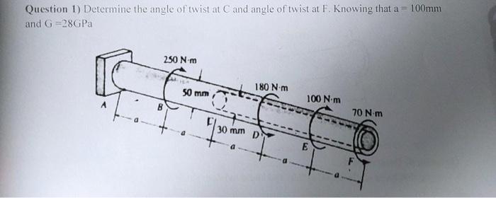 Question 1) Determine the angle of twist at C and | Chegg.com