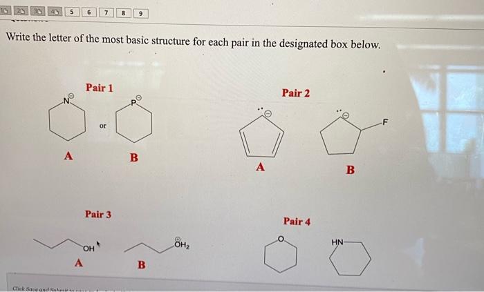 Solved Write the letter of the most basic structure for each | Chegg.com