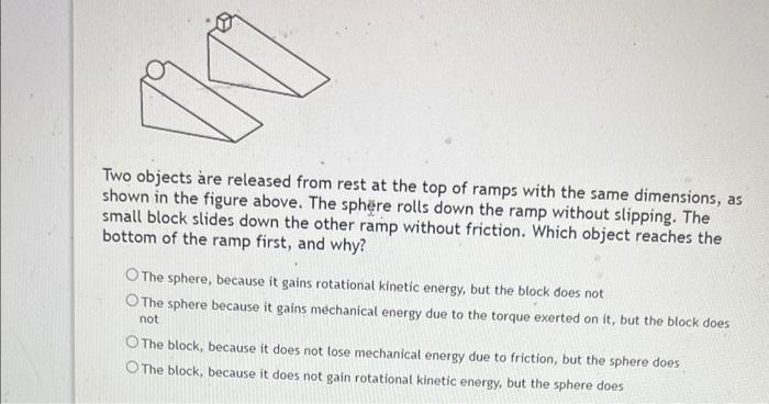 Solved Two objects are released from rest at the top of | Chegg.com