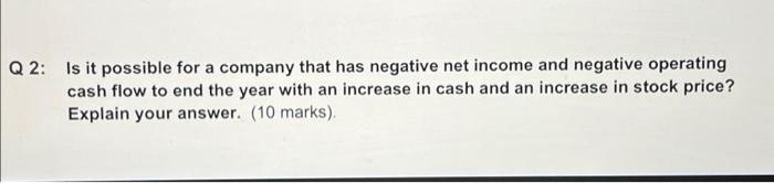 Solved Q2: Is it possible for a company that has negative | Chegg.com