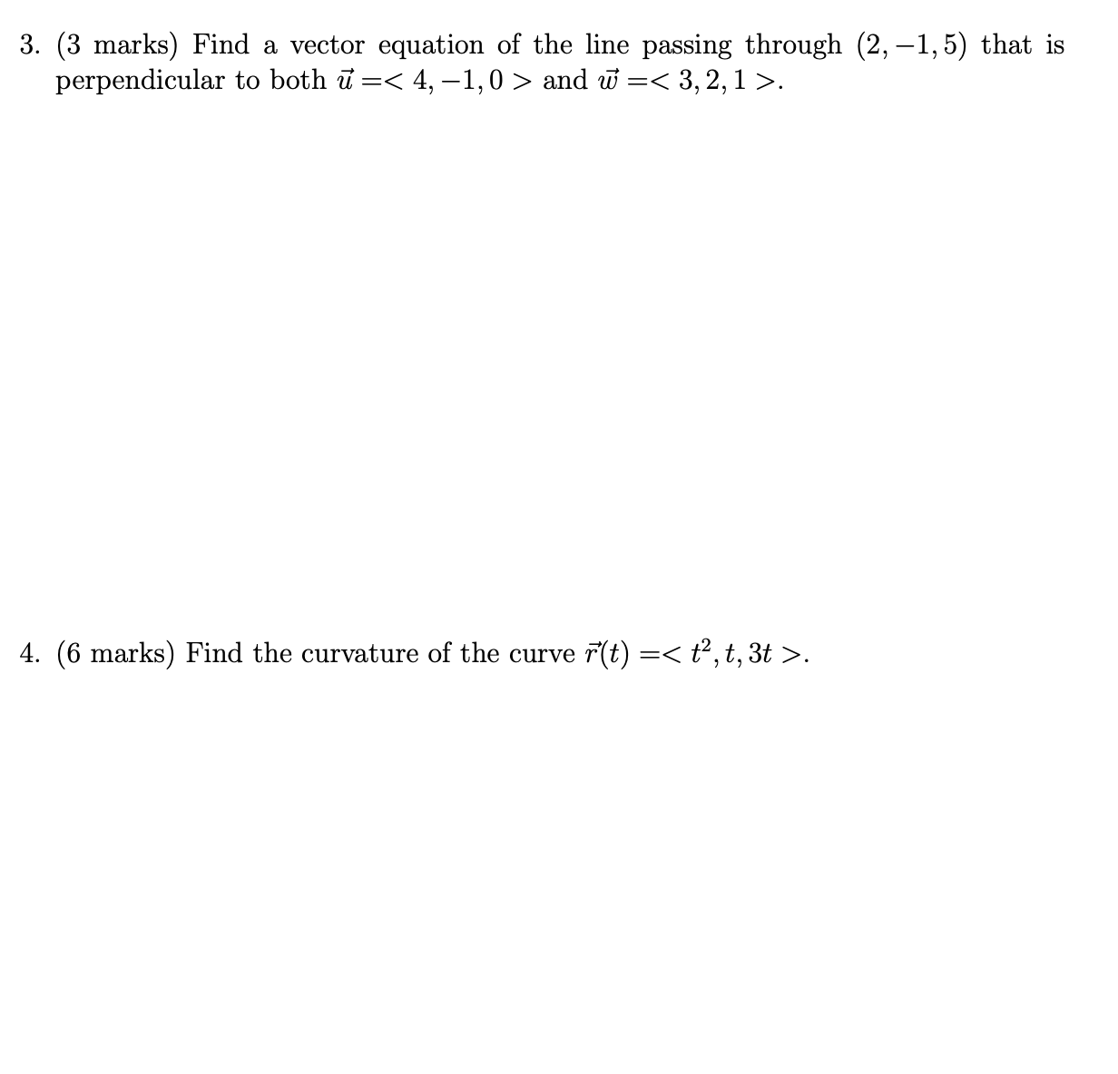 Solved (3 ﻿marks) ﻿Find a vector equation of the line | Chegg.com