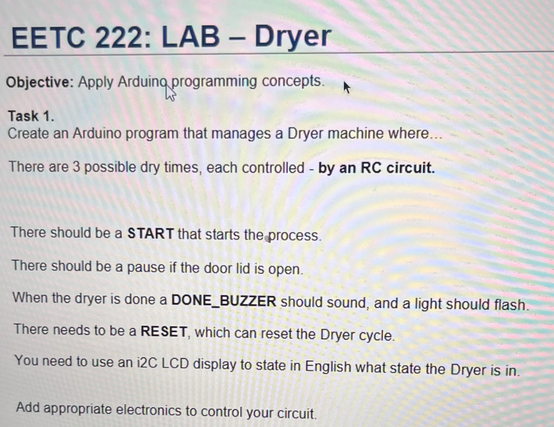 Solved Hi please I need help to write the code or programing | Chegg.com
