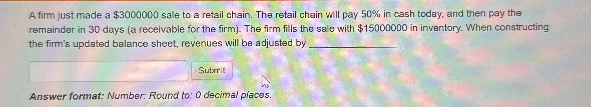 A firm just made a $3000000 ﻿sale to a retail chain. | Chegg.com