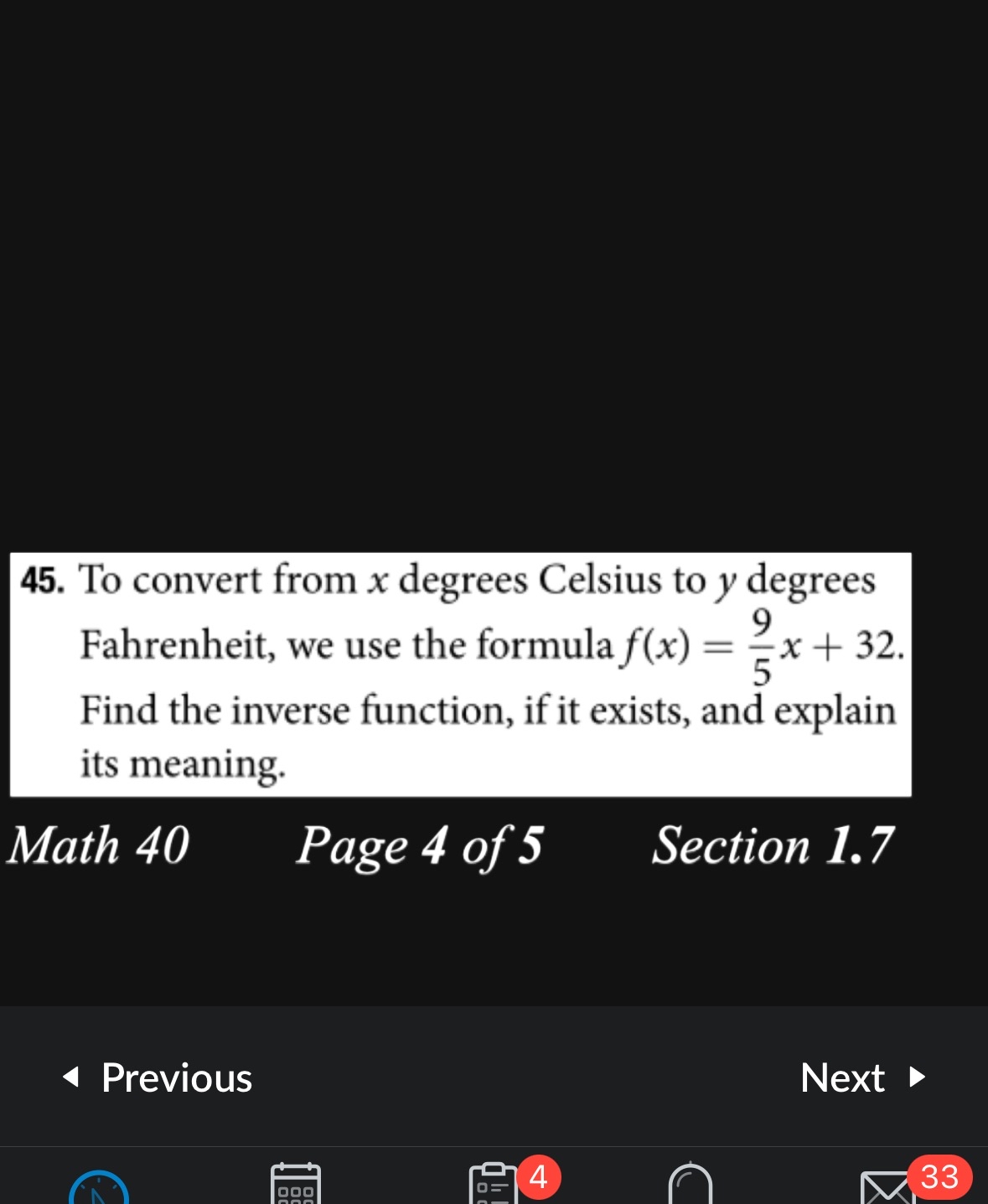 convert 45 C to F with solution 