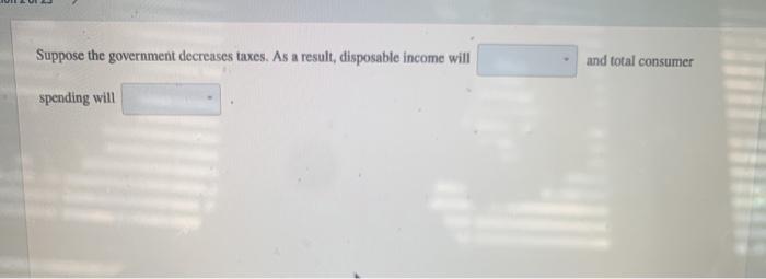 Solved Suppose the government decreases taxes. As a result, | Chegg.com