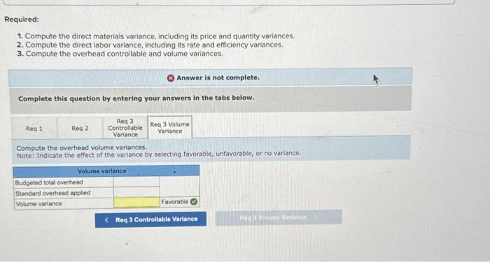 Solved Required: 1. Compute the direct materials variance, | Chegg.com