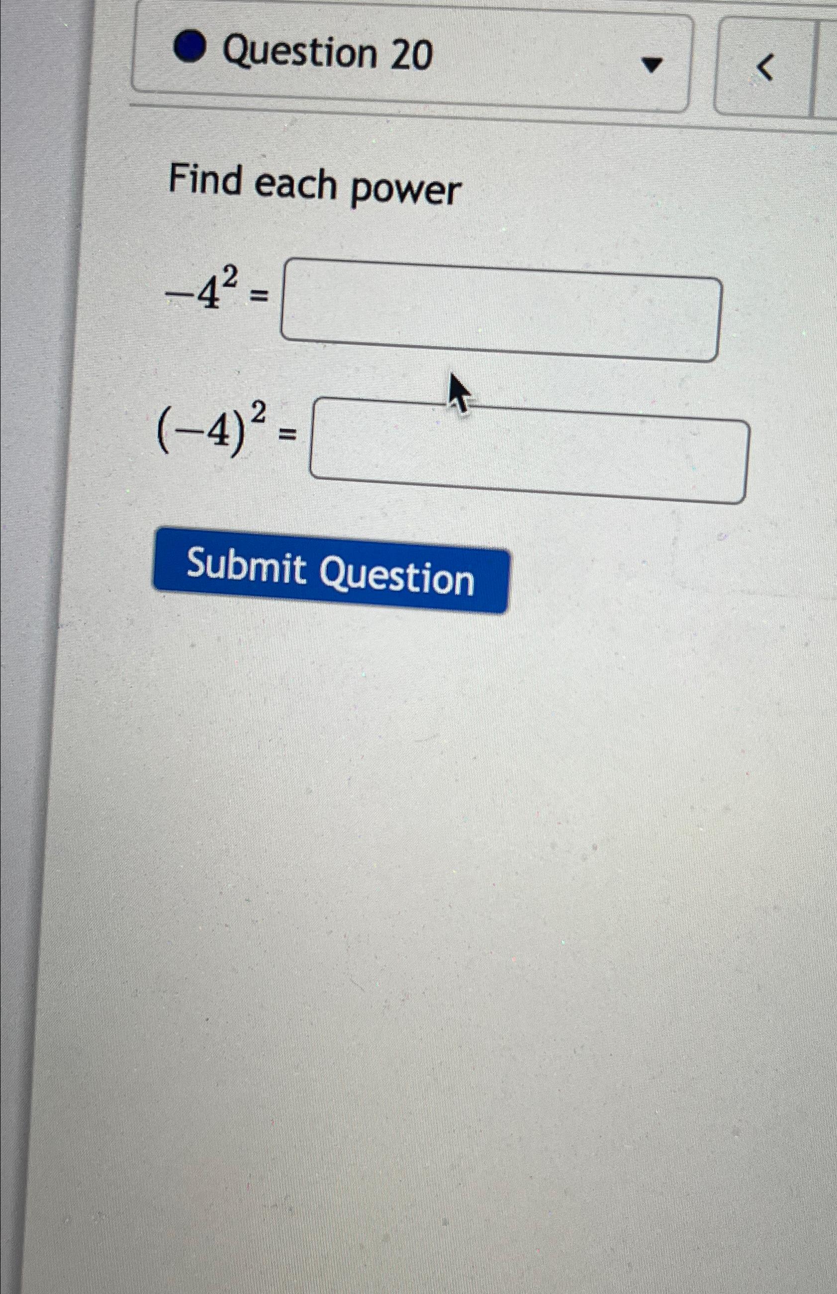 find out the value of 0.04 to the power minus 2