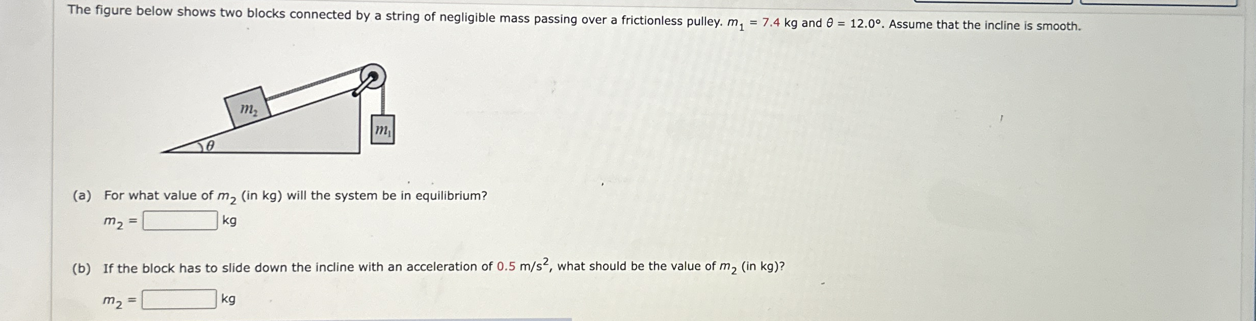 Solved The figure below shows two blocks connected by a | Chegg.com