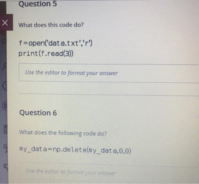 Solved Question 5 Х What does this code do? | Chegg.com