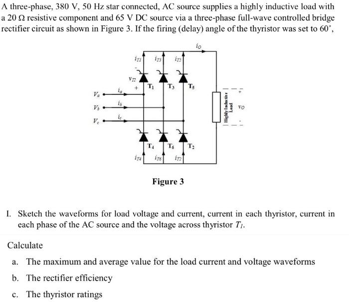Solved A three-phase, 380 V,50 Hz star connected, AC source | Chegg.com