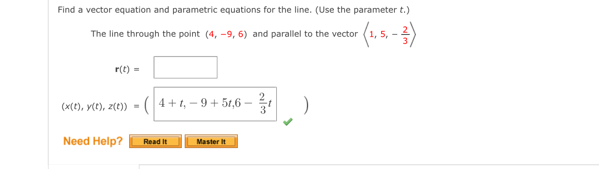 Solved Find a vector equation and parametric equations for | Chegg.com