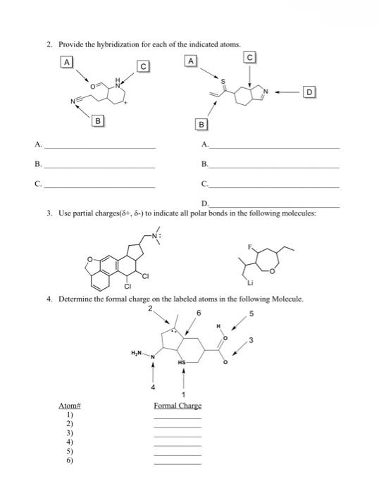 Solved 1. For Each Of The Following Draw The Skeletal | Chegg.com